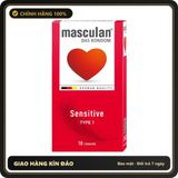 (Che Tên) Bao Cao Su Loại Mỏng Cho Da Nhạy Cảm Masculan Sensitive Của Đức H10 Cao Cấp Bảo Đảm