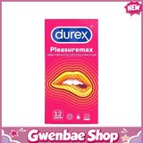 Bao cao su Durex Pleasuremax - Size lớn 56mm, gân và điểm nổi - Hộp 12 cái - Gwen Shop Chính Hãng