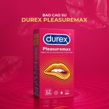 Bao cao su Durex Pleasuremax - Size lớn 56mm, gân và điểm nổi - Hộp 12 cái - Gwen Shop Chính Hãng