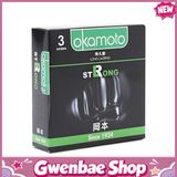 Bao Cao Su Okamoto Strong Kéo Dài Thời Gian - Hộp 3 cái 363116 Chính Hãng - Gwen Shop Chính Hãng