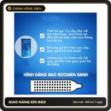 (Che Tên) Bao cao su ROCMEN cá ngựa xanh-gân gai-mát lạnh-kéo dài thời gian Bảo Mật Tuyệt Đối