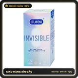 (Che Tên) Bao Cao Su siêu mỏng Durex Invisible Extra Thin Extra Sensitive (Hộp 10) Chuẩn Auth