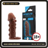 (Che Tên) Bao Cao Su Đôn Dên Quai Đeo Da Nâu Brave Man Hộp Trắng Kín
