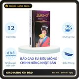 (Che Tên) Hộp 12 Chiếc - Bao Cao Su Nhật Bản ZERO-O2 Siêu Mỏng Hộp Trắng Kín