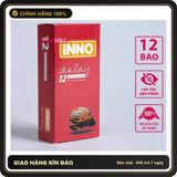 (Che Tên) Hộp 12 Cái Bao Cao Su INNO DELAY Chống Xuất Tinh Sớm, Kéo Dài Thời Gian Quan Hệ Cao Cấp Bảo Đảm