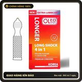 (Che Tên) Hộp 12 Cái Bao Cao Su Kéo Dài Thời Gian Oleo Lampo LONG SHOCK 4 in 1 Bảo Mật Tuyệt Đối