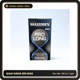 (Che Tên) Bao Cao Su MaxxMen ProLong Hộp 12 – Siêu Mỏng 0.05mm, Kéo Dài Thời Gian Hỗ Trợ 24/7