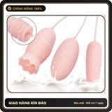 (Che Tên) Trứng rung tình yêu cao cấp 3 đầu ABS sạc điện lưỡi liếm hoa hồng [đổi tên khi giao] Chuẩn Auth