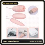 (Che Tên) Trứng rung tình yêu cao cấp 3 đầu ABS sạc điện lưỡi liếm hoa hồng [đổi tên khi giao] Chuẩn Auth