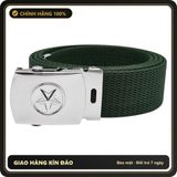 (Che Tên) Thắt Lưng Vải Dù Bộ Đội TCHC - Mặt Thép In Hình Ngôi Sao 5 Cánh, Dây Nịt Bền Bỉ Đặc Trưng Quân Đội, Màu Xanh Rêu Bảo Mật Tuyệt Đối