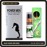(Che Tên) Bao cao su gai Powermen hộp 12 cái kèm Xịt thái Giao Nhanh Toàn Quốc