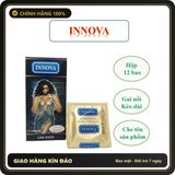 (Che Tên) Bao Cao Su Innova Đen Hộp 12 Cái Gân Gai Kéo Dài Thời Gian 4 in 1 Chuẩn Auth