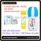 (Che Tên) Set đồ chơi nam 3 món cực rẻ dễ sử dụng gồm cốc kèm gel bao che tên Giao Nhanh Toàn Quốc