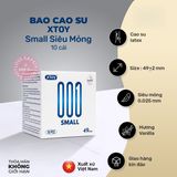Bao Cao Su Size Nhỏ 49mm Xtoy Small Siêu Mỏng Hương Vani chính hãng - có hương thơm, ôm sát cảm giác thật, chất liệu latex an toàn - giao hàng che tên kín đáo