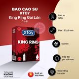 Bao Cao Su Xtoy King Ring Gai Lớn Hương Dâu chính hãng - siêu mỏng, có gai nổi, nhiều gel bôi trơn - giao hàng che tên kín đáo
