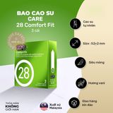 Bao Cao Su CARE 28 Comfort Fit Hương Vani chính hãng - siêu mỏng 0.04mm, siêu mỏng, có hương thơm - giao hàng che tên kín đáo