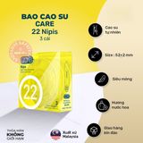 Bao Cao Su Siêu Mỏng CARE 22 Nipis Hương Nước Hoa chính hãng - siêu mỏng 0.04mm, nhiều gel bôi trơn, có hương thơm - giao hàng che tên kín đáo