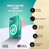 Bao Cao Su Kéo Dài Thời Gian CARE 46 ARE 46 Minty Dots Hương Bạc Hà chính hãng - siêu mỏng 0.04mm, siêu mỏng, có gai nổi - giao hàng che tên kín đáo