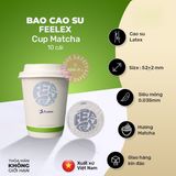 Bao Cao Su Siêu Mỏng Feelex Cup Hương Matcha chính hãng - có hương thơm, ôm sát cảm giác thật, chất liệu latex an toàn - giao hàng che tên kín đáo