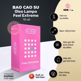 Bao Cao Su Gân Gai Oleo Lampo Feel Extreme Nhiều Gel chính hãng - có gai nổi, nhiều gel bôi trơn, có hương thơm - giao hàng che tên kín đáo
