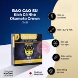 Bao Cao Su Kích Cỡ Nhỏ Okamoto Crown chính hãng - siêu mỏng 0.04mm, siêu mỏng, ôm sát cảm giác thật - giao hàng che tên kín đáo