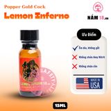 Popper Golden Cock Lemon Inferno chính hãng - hàng chuẩn nhập khẩu, nắp kín không bay hơi, dùng được nhiều lần - giao hàng che tên kín đáo