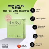 Bao Cao Su Siêu Mỏng PlayAh Her Feel Ultra chính hãng - siêu mỏng 0.03mm, có hương thơm, ôm sát cảm giác thật - giao hàng che tên kín đáo