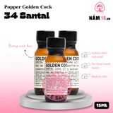 Popper Golden Cock 34 Santal chính hãng - hàng chuẩn nhập khẩu, nắp kín không bay hơi, dùng được nhiều lần - giao hàng che tên kín đáo