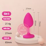 Phích Cắm Hậu Môn Silicone Đính Đá Plug2 Size S chính hãng - silicone mềm mại, chất liệu an toàn cho da, dễ vệ sinh - giao hàng che tên kín đáo