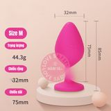 Phích Cắm Hậu Môn Silicone Đính Đá Plug2 Size M chính hãng - silicone mềm mại, chất liệu an toàn cho da, dễ vệ sinh - giao hàng che tên kín đáo