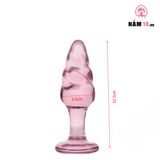 Phích Cắm Hậu Môn Thủy Tinh Size XS Đầu Soắn chính hãng - chất liệu an toàn cho da, dễ vệ sinh, êm ái khi dùng - giao hàng che tên kín đáo