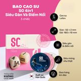 Bao Cao Su SO 4in1 Siêu Gân Và Điểm Nổi Hộp 3 Cái chính hãng - siêu mỏng, có hương thơm, ôm sát cảm giác thật - giao hàng che tên kín đáo