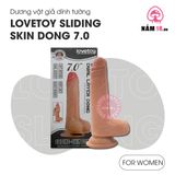 Dương Vật Dính Tường Siêu Mềm Lovetoy Sliding Skin Dong 7.0 chính hãng - sạc USB, silicone mềm mại, chất liệu an toàn cho da - giao hàng che tên kín đáo
