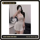 Váy Ngủ Sexy Mặc Nhà Dáng Xòe Phối Ren N230 Trắng chính hãng - co giãn thoải mái, freesize, chất vải mềm mát - giao hàng che tên kín đáo