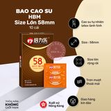 Bao Cao Su Size Lớn 58mm HBM Chính Hãng - siêu mỏng, ôm sát cảm giác thật, chất liệu latex an toàn - giao hàng che tên kín đáo