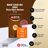 Bao Cao Su Size Nhỏ 46mm HBM Chính Hãng Hộp 10 Cái - siêu mỏng, ôm sát cảm giác thật, chất liệu latex an toàn - giao hàng che tên kín đáo