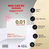 Bao Cao Su Siêu Mỏng Sagami 0.01 - Hộp 1 Cái chính hãng - siêu mỏng 0.01mm, ôm sát cảm giác thật, chất liệu latex an toàn - giao hàng che tên kín đáo
