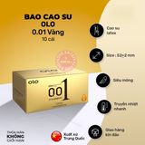 Bao Cao Su Gân Gai Olo 0.01 Vàng - Hộp 10 Cái chính hãng - siêu mỏng 0.01mm, siêu mỏng, có gai nổi - giao hàng che tên kín đáo