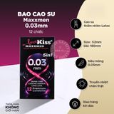 Bao Cao Su Siêu Mỏng Lovekiss Maxxmen 5in1 0.03mm chính hãng - siêu mỏng 0.03mm, có hương thơm, ôm sát cảm giác thật - giao hàng che tên kín đáo