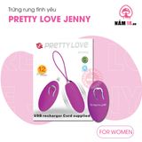 Trứng Rung Pretty Love Jenny 12 Chế Độ Rung chính hãng - chất liệu an toàn cho da, dễ vệ sinh, êm ái khi dùng - giao hàng che tên kín đáo