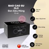 Bao Cao Su OLO Đen Siêu Mỏng, Hương Vani Hộp 10 Cái chính hãng - có hương thơm, ôm sát cảm giác thật, chất liệu latex an toàn - giao hàng che tên kín đáo