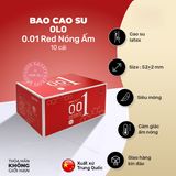 Bao Cao Su Siêu Mỏng OLO 0.01 Red Nóng Ấm chính hãng - siêu mỏng 0.01mm, ôm sát cảm giác thật, chất liệu latex an toàn - giao hàng che tên kín đáo