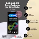 Bao Cao Su Kéo Dài Thời Gian Durex Performa Hộp 12 Cái chính hãng - siêu mỏng, hỗ trợ kéo dài, ôm sát cảm giác thật - giao hàng che tên kín đáo