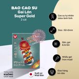 Bao Cao Su Gai Lớn Super Gold - Hộp 2 Cái chính hãng - có gai nổi, ôm sát cảm giác thật, chất liệu latex an toàn - giao hàng che tên kín đáo