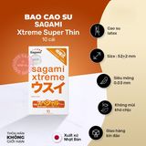Bao Cao Su Siêu Mỏng Sagami Xtreme Super Thin chính hãng - siêu mỏng 0.03mm, ôm sát cảm giác thật, chất liệu latex an toàn - giao hàng che tên kín đáo