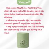 [SINH LÝ NAM] Bao Cao Su PlayAh Her Feel Ultra Thin Hộp 10 Cái (Size 52mm) Siêu Mỏng Nhiều GeL