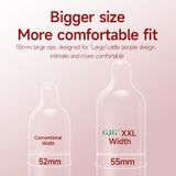 Bao cao su size lớn 55mm GJG XXL to rộng thoải mãi siêu mỏng nhiều gel bôi trơn mềm mịn hộp 10 cái