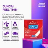 Bao cao su JUNCAI 003 Feel Thin siêu mỏng ôm sát cảm giác như thật, bcs nhiều gel bôi trơn cho cuộc yêu, Hộp 3 chiếc