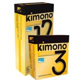 Bao cao su Kimono siêu mỏng 0.02mm, chứa vitamin B, không mùi , bôi trơn tự nhiên - Hộp 3-12c