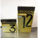 Bao cao su Kimono siêu mỏng 0.02mm, chứa vitamin B, không mùi , bôi trơn tự nhiên - Hộp 3-12c